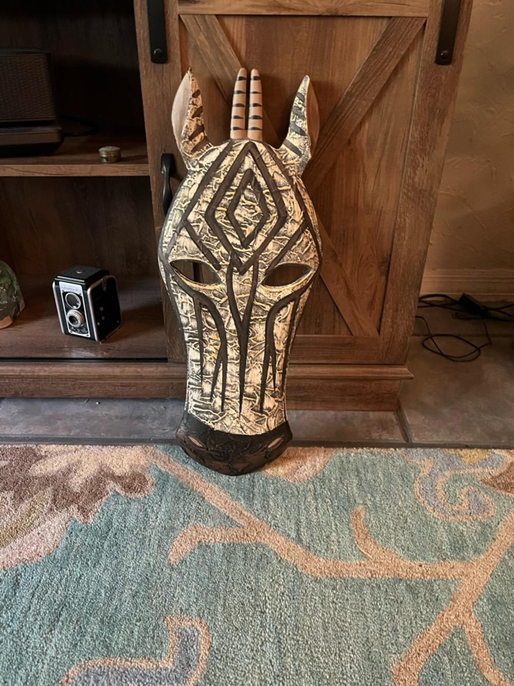 Wooden zebra wall art